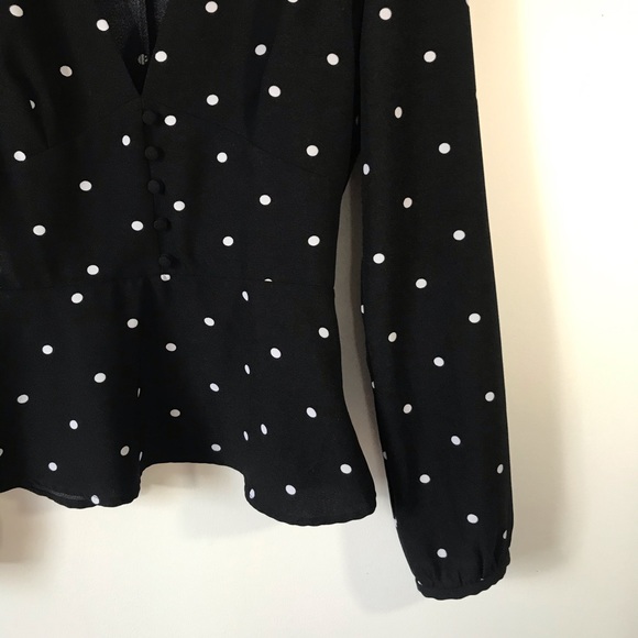 Dynamite Black and White Polka Dot Blouse - Picture 4 of 7